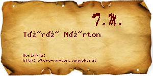 Törő Márton névjegykártya