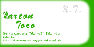 marton toro business card